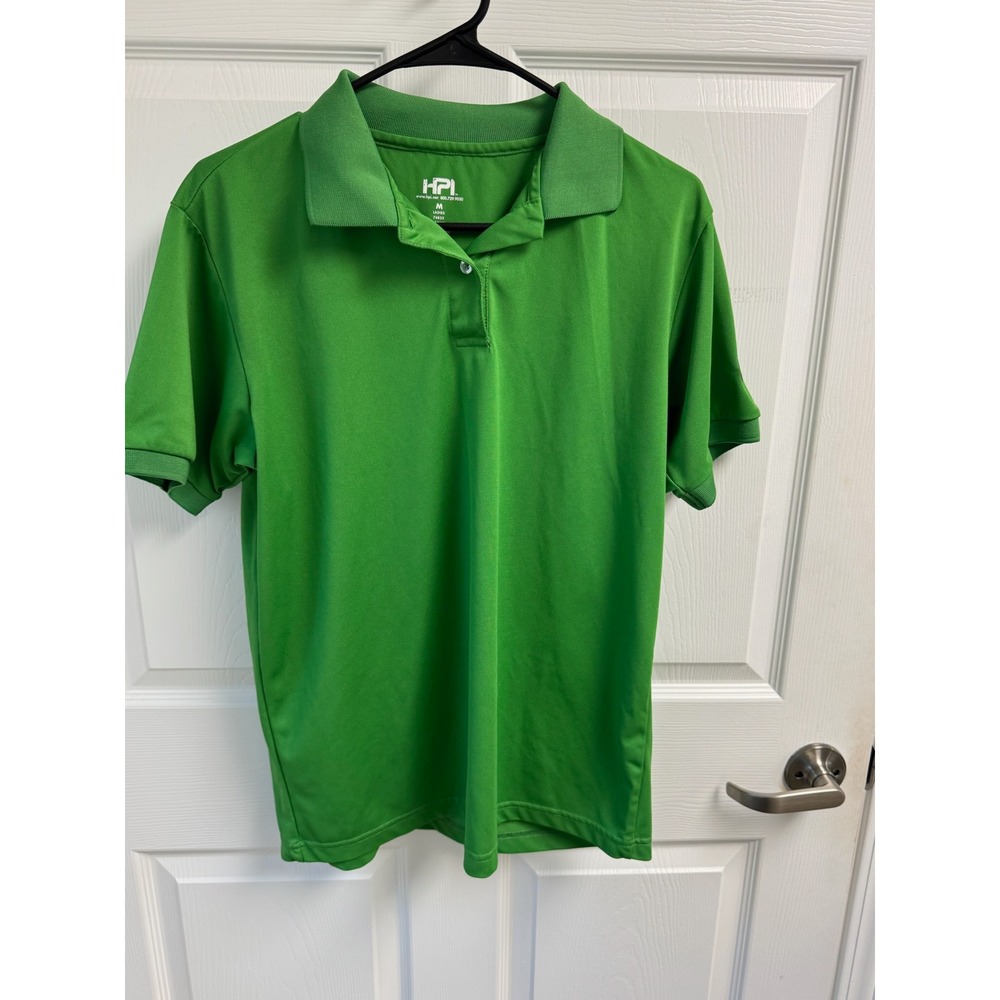 HPI Womens Green Short Sleeve Polo Shirt Size M Pique Knit Active Top Publix